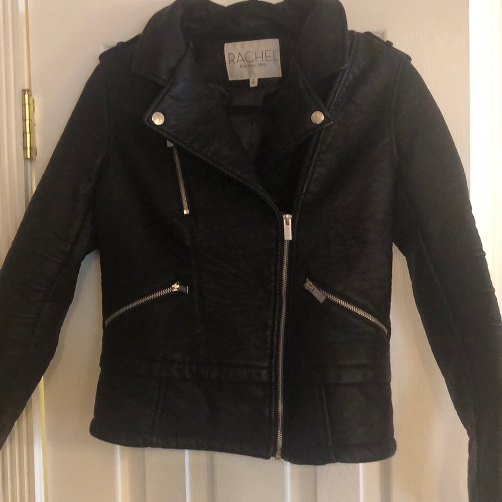 Rachel Roy Faux Leather Moto Jacket Size S